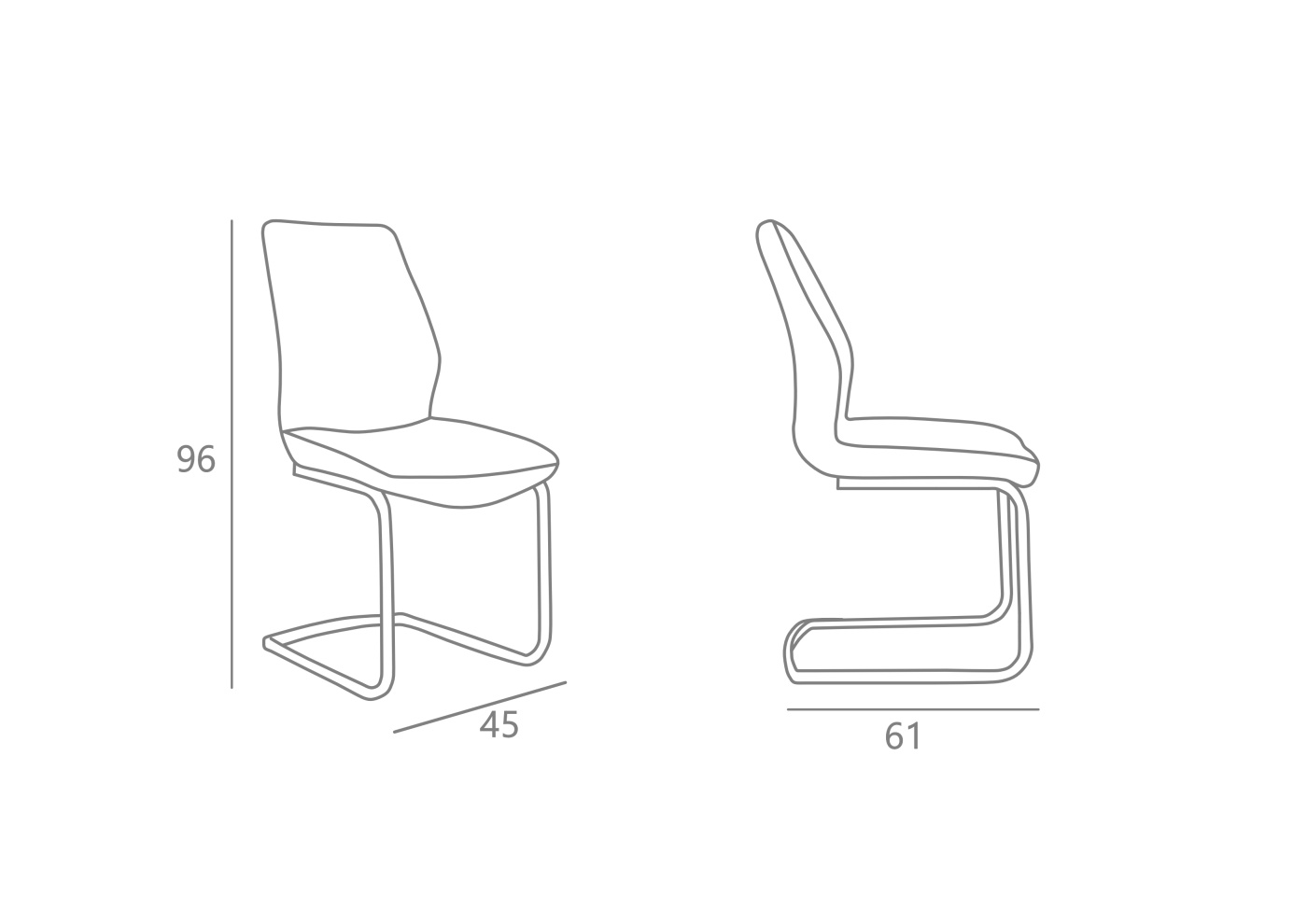 Carlos Brown Cantilever Dining Chair